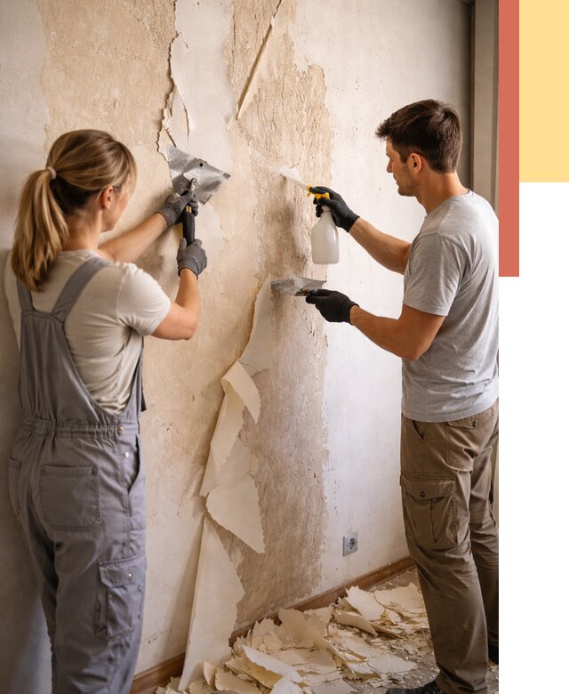 Снятие старых обоев в Камне-на-Оби от 5329 руб. под ключ недорого | ОТДЕЛОЧНИК-Кно