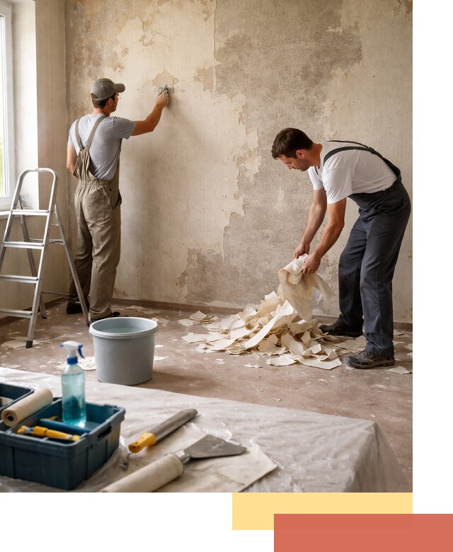 Снятие старых обоев в Камне-на-Оби быстро и качественно