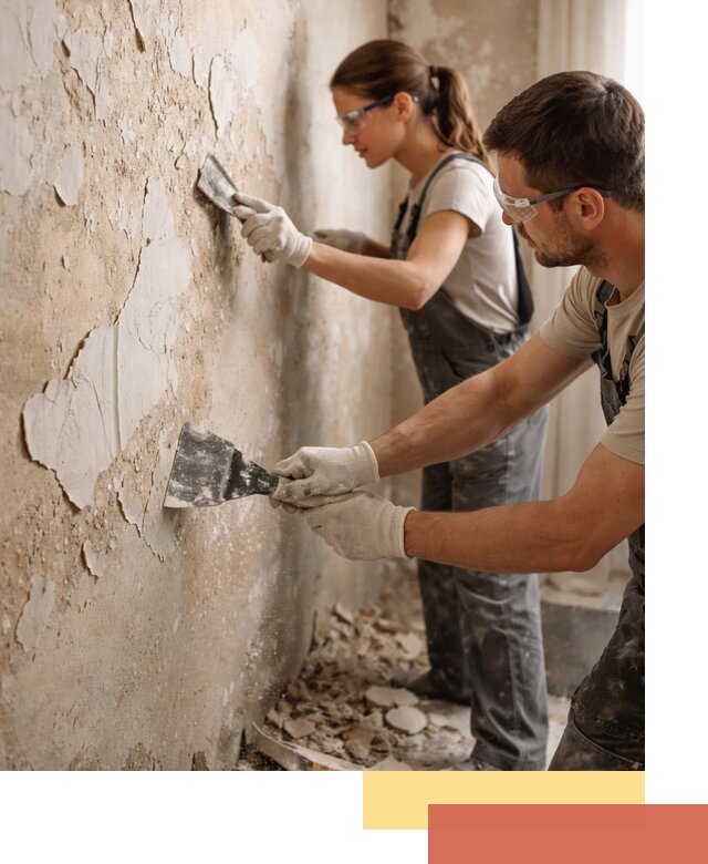 Снятие старой шпаклевки и подготовка поверхностей в Камне-на-Оби