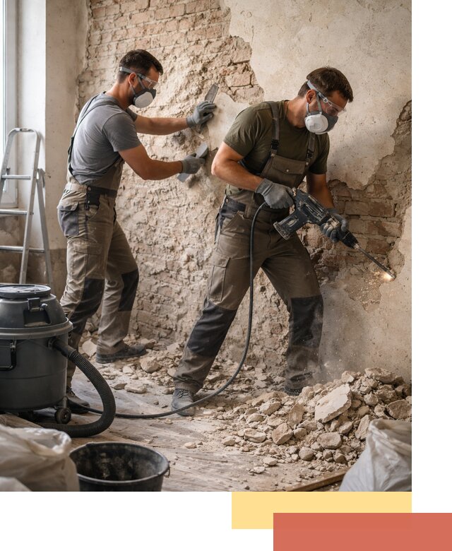 Демонтаж штукатурки со стен в Камне-на-Оби быстро и аккуратно