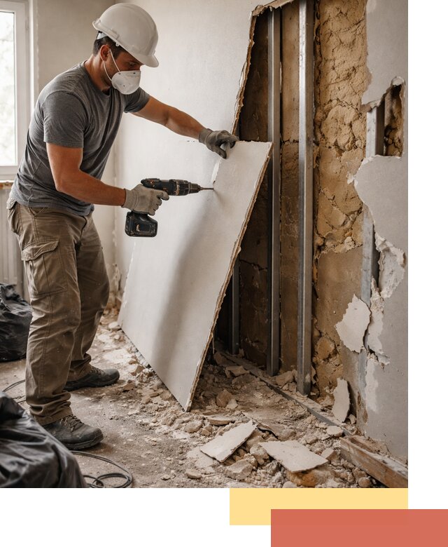 Демонтаж гипсокартона со стен в Камне-на-Оби качественно и быстро