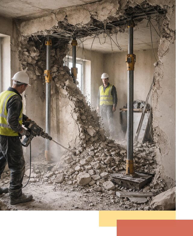 Снос несущих стен в Камне-на-Оби с гарантией безопасности и качества