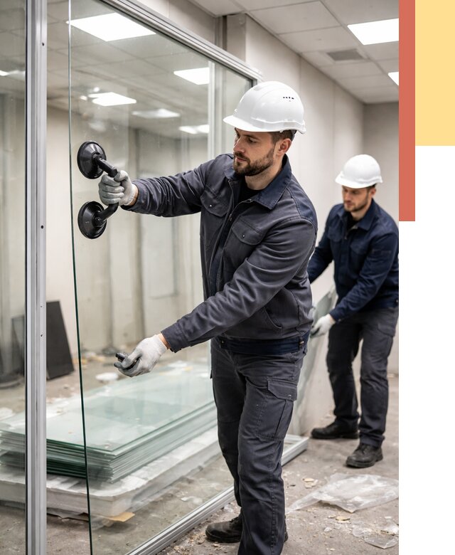 Демонтаж стеклянных перегородок в Камне-на-Оби от 3248 руб. — быстро и недорого | ОТДЕЛОЧНИК-Кно