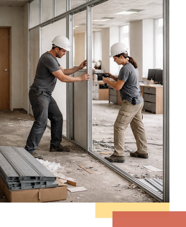 Демонтаж алюминиевых перегородок в Камне-на-Оби быстро и аккуратно