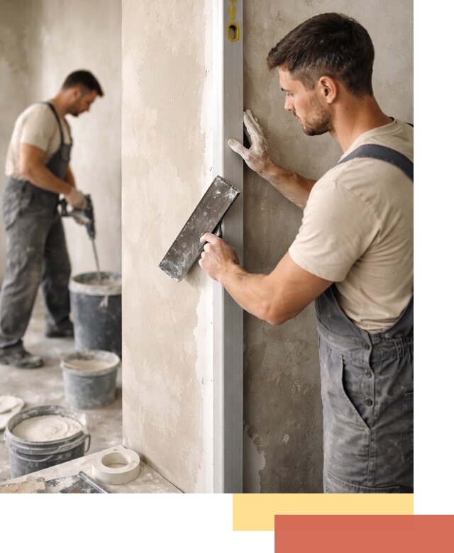 Выведение углов стен в Камне-на-Оби: монтаж и оштукатуривание