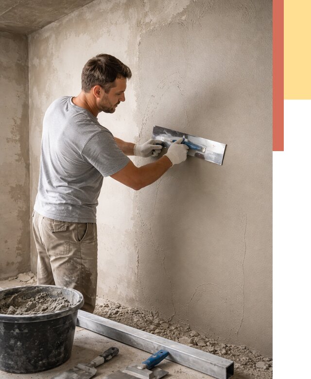 Штукатурка стен без маяков в Камне-на-Оби от 7308 руб/м2 — услуги и цена | ОТДЕЛОЧНИК-Кно