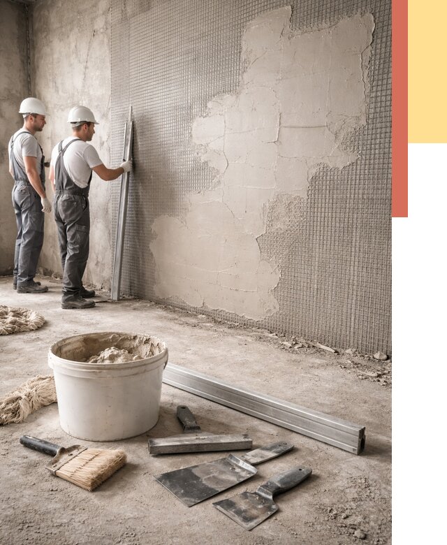 Штукатурка стен по сетке в Камне-на-Оби от 5583 руб./м2 — быстро и недорого | ОТДЕЛОЧНИК-Кно