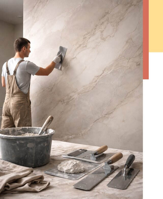 Декоративная штукатурка под мрамор в Камне-на-Оби от 2842 руб./м² — быстро и недорого | ОТДЕЛОЧНИК-Кно