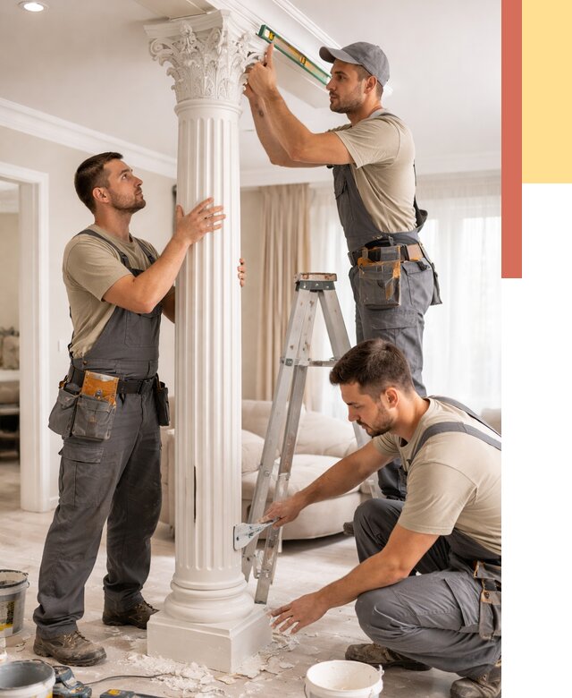 Установка декоративных колонн в Камне-на-Оби от 12180 руб. под ключ | ОТДЕЛОЧНИК-Кно