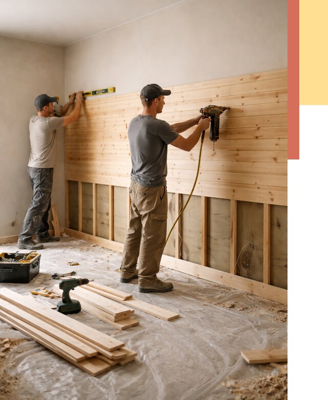 Монтаж деревянной вагонки на стены в Камне-на-Оби от 7613 руб. | Услуги монтажа вагонки | ОТДЕЛОЧНИК-Кно