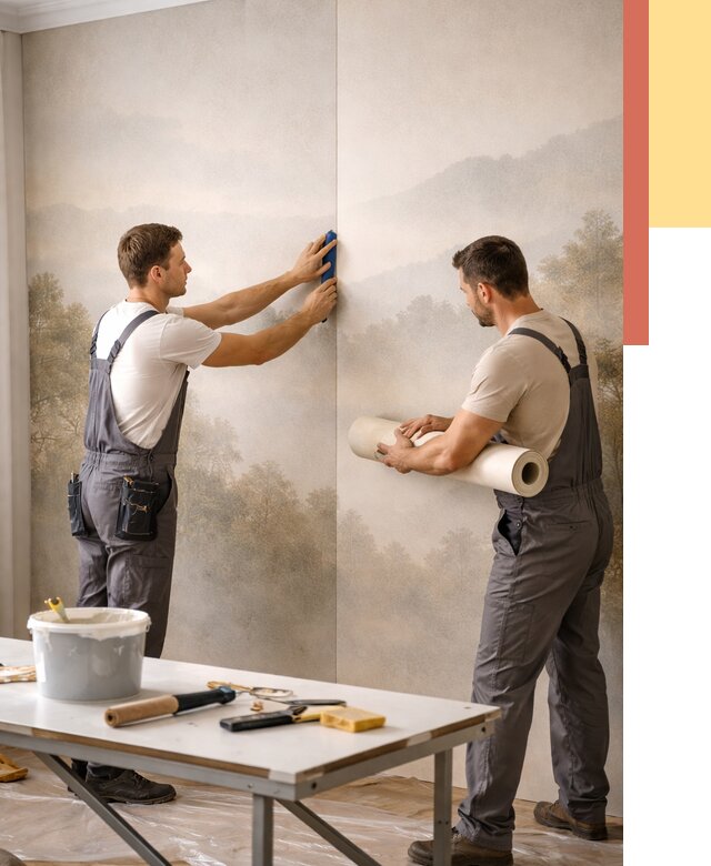 Поклейка фотообоев в Камне-на-Оби от 8628 руб/м² — быстро и недорого | ОТДЕЛОЧНИК-Кно