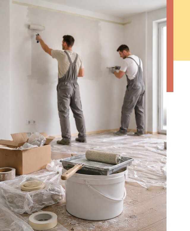 Покраска стен в квартире в Камне-на-Оби от 2538 руб/м2 — быстро и недорого | ОТДЕЛОЧНИК-Кно