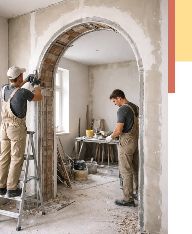 Устройство арочного проема в Камне-на-Оби от 9643 руб. под ключ — быстро и недорого | ОТДЕЛОЧНИК-Кно