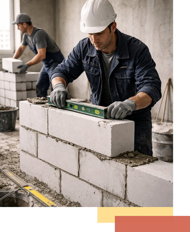 Кладка перегородок из пеноблока под ключ в Камне-на-Оби