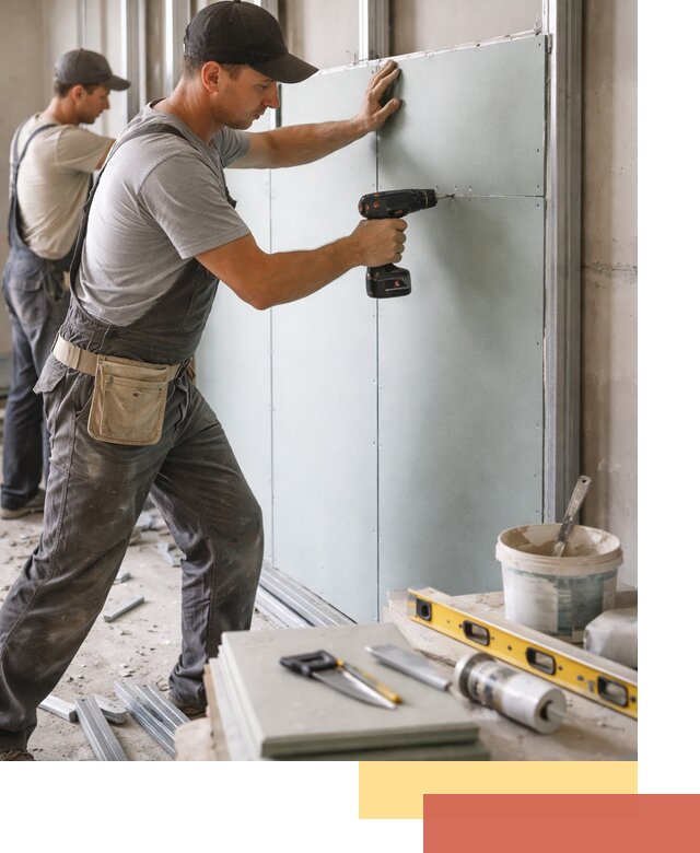 Кладка влагостойких перегородок ПГП в Камне-на-Оби