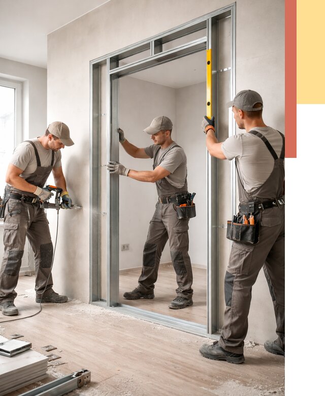 Устройство дверного проема в перегородке в Камне-на-Оби от 4568 руб. под ключ | ОТДЕЛОЧНИК-Кно