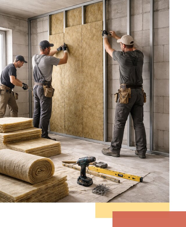 Шумоизоляция перегородок из блоков в Камне-на-Оби — монтаж и защита шумоизоляцией