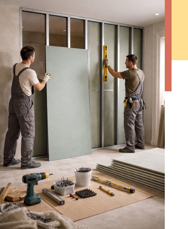 Перегородка из влагостойкого гипсокартона в Камне-на-Оби от 4872 руб. — монтаж под ключ | ОТДЕЛОЧНИК-Кно