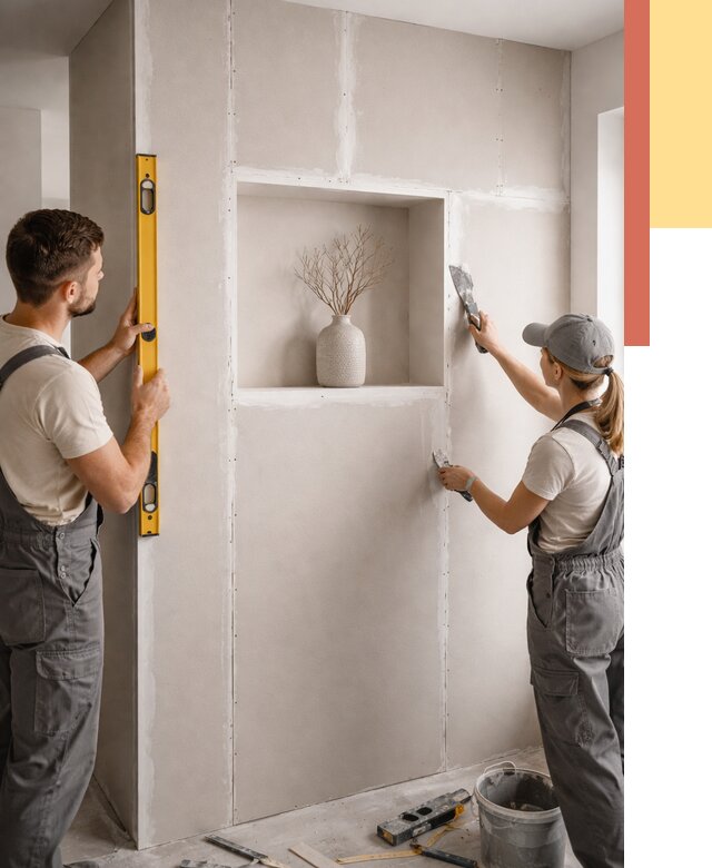 Перегородка из гипсокартона с нишей в Камне-на-Оби от 3299 руб. под ключ | ОТДЕЛОЧНИК-Кно