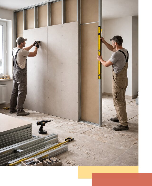 Зонирующая перегородка из гипсокартона под ключ в Камне-на-Оби