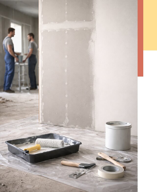 Покраска перегородок из гипсокартона в Камне-на-Оби от 4568 руб. под ключ | ОТДЕЛОЧНИК-Кно