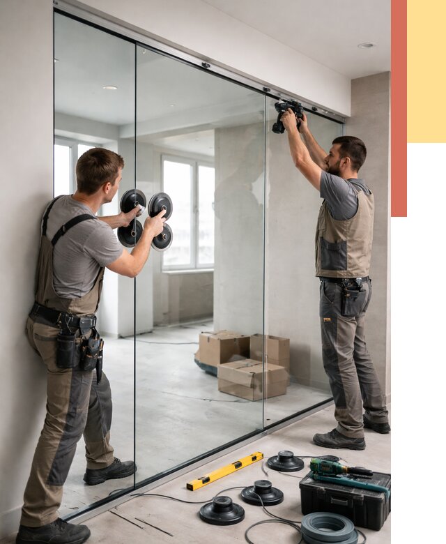 Монтаж стеклянных перегородок в Камне-на-Оби от 6598 руб. | ОТДЕЛОЧНИК-Кно