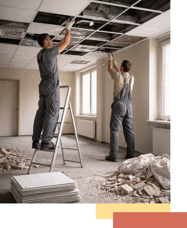 Демонтаж потолков Армстронг профессионально в Камне-на-Оби