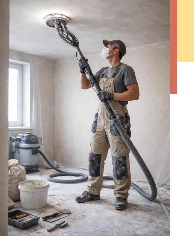 Шлифовка потолка в Камне-на-Оби от 3553 руб. — услуги шлифования потолка | ОТДЕЛОЧНИК-Кно