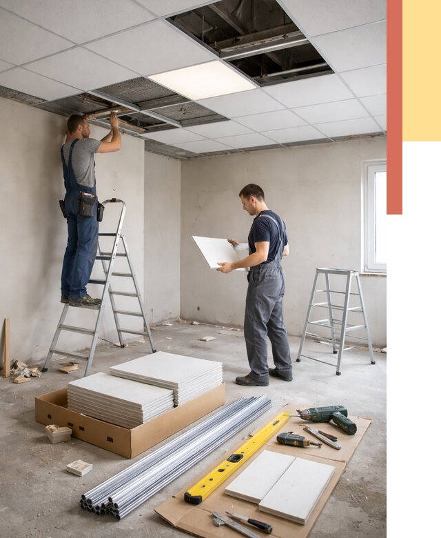 Монтаж потолка армстронг в Камне-на-Оби от 4568 руб/м2 — быстрая установка под ключ | ОТДЕЛОЧНИК-Кно