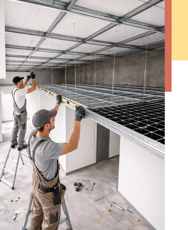 Монтаж потолка грильято в Камне-на-Оби от 457 руб./м² — быстрая сборка под ключ | ОТДЕЛОЧНИК-Кно