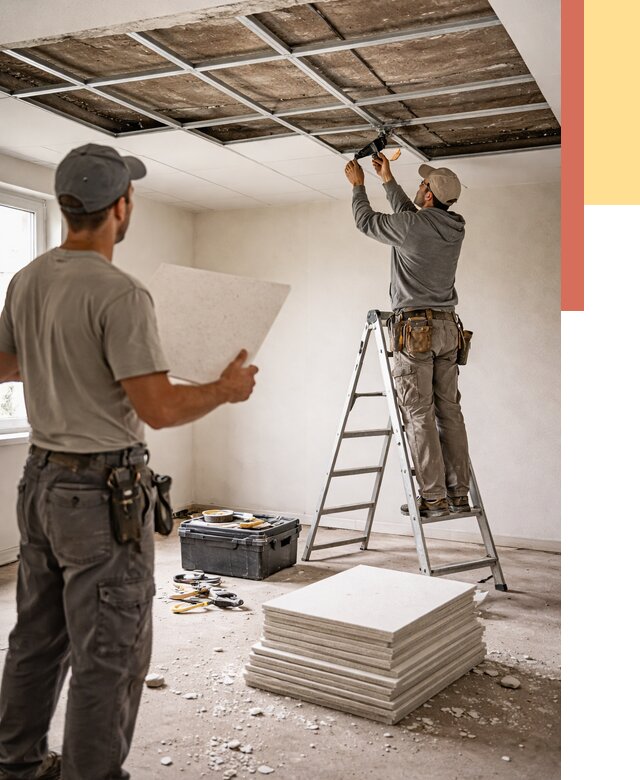Замена плит подвесного потолка в Камне-на-Оби от 1776 руб. быстро и недорого | ОТДЕЛОЧНИК-Кно