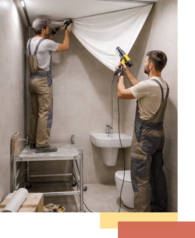 Монтаж натяжного потолка в санузле в Камне-на-Оби