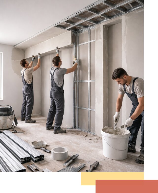 Монтаж потолка из гипсокартона с нишей в Камне-на-Оби