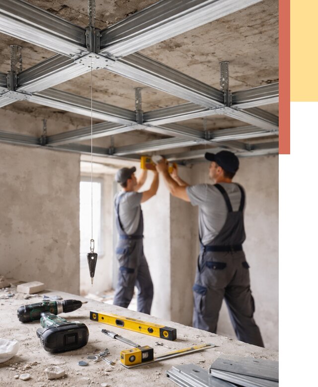 Монтаж каркаса потолка из профиля в Камне-на-Оби от 4568 руб. — услуги ОТДЕЛОЧНИК-Кно
