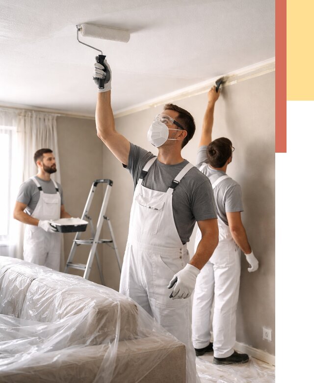 Покраска потолка водоэмельсионной краской в Камне-на-Оби от 2233 руб/м² — услуги под ключ | ОТДЕЛОЧНИК-Кно